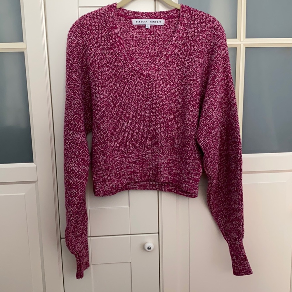 Rebecca Minkoff cropped sweater Size S, fuchsia heather